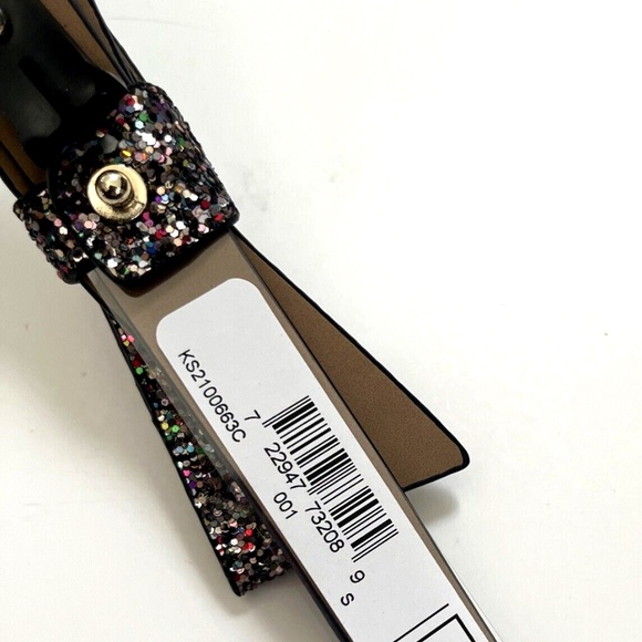 NWT Original KATE SPADE Glitter Bow Leather Belt KS2100663C 3/4\